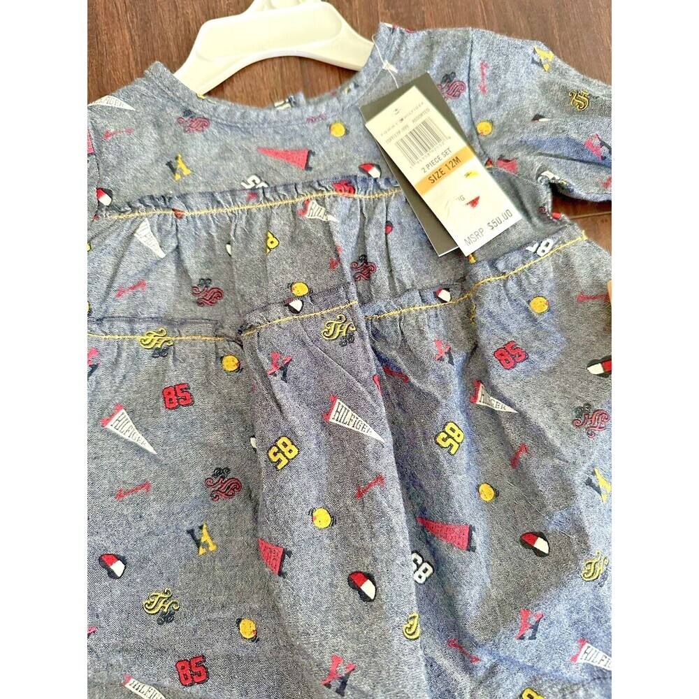 Tommy Hilfiger Baby Girls Chambray Tunic and Leggings, 2 Piece Set 12M - Picture 6 of 9